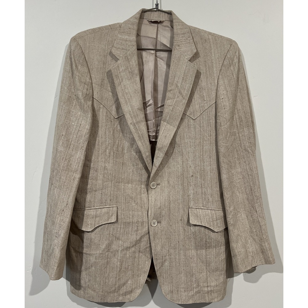 Vintage Mesquite Niver Western Wear Blazer Mens 42Long Beige
